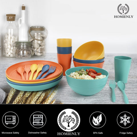 Homienly set de vajilla 20 piezas ideal para familias