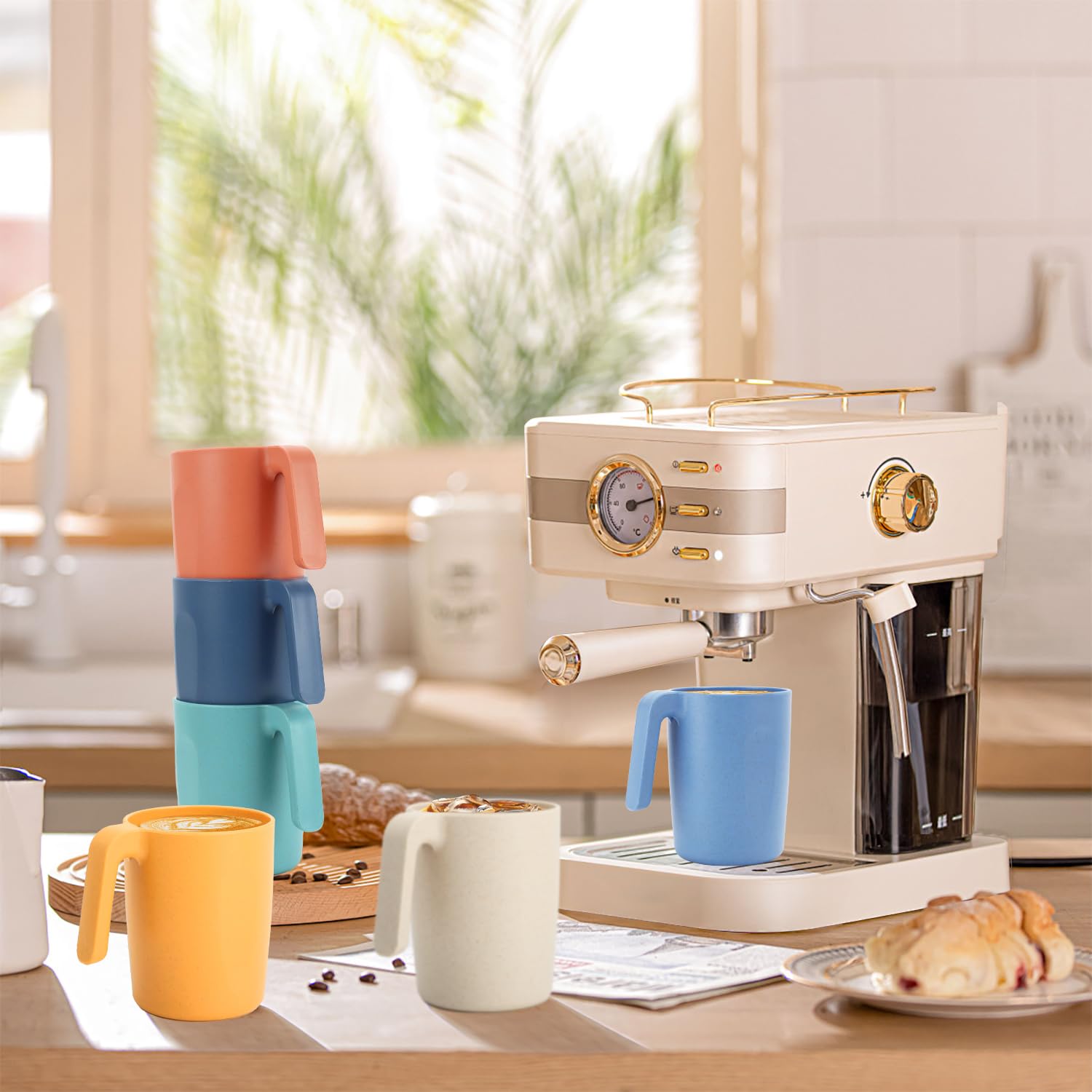 Tazas reutilizables Homienly de trigo para reducir plástico.