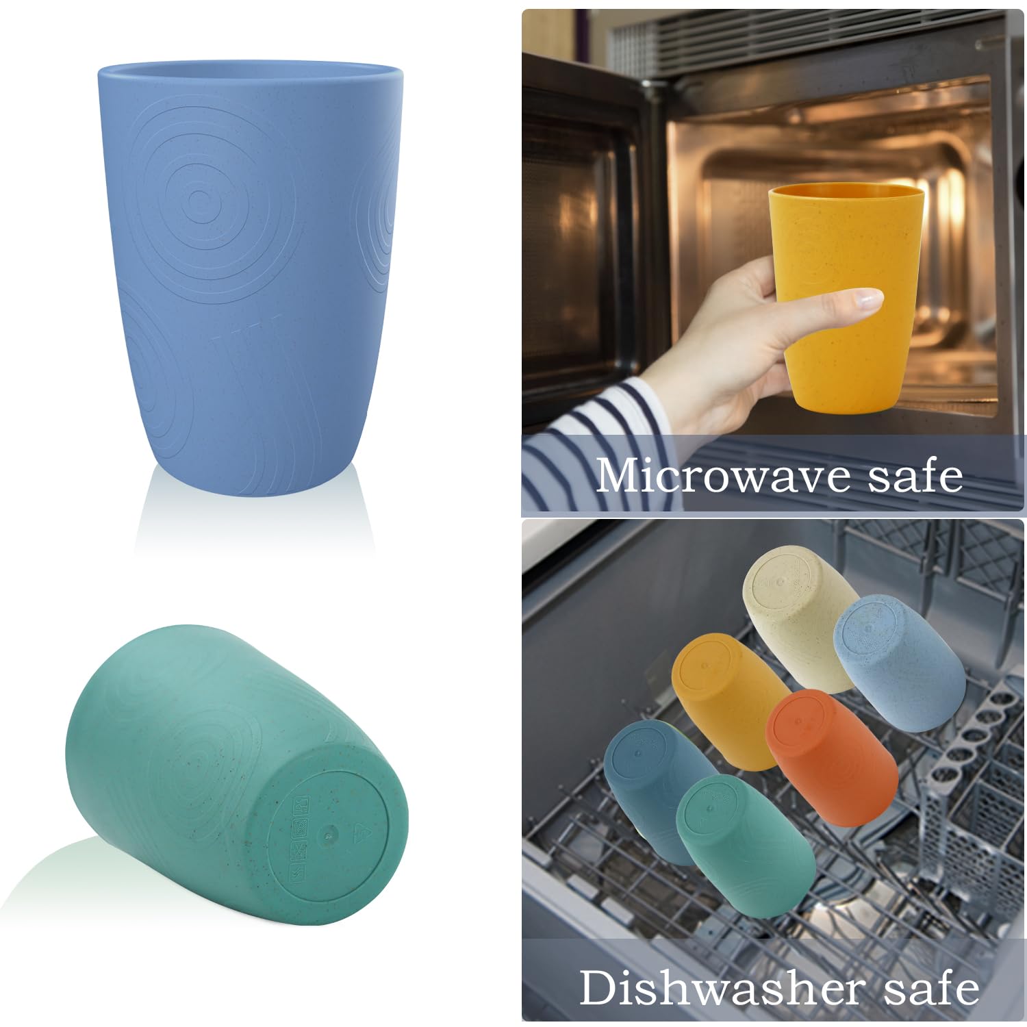 Vasos de trigo Homienly: lavavajillas seguros para una limpieza rápida.