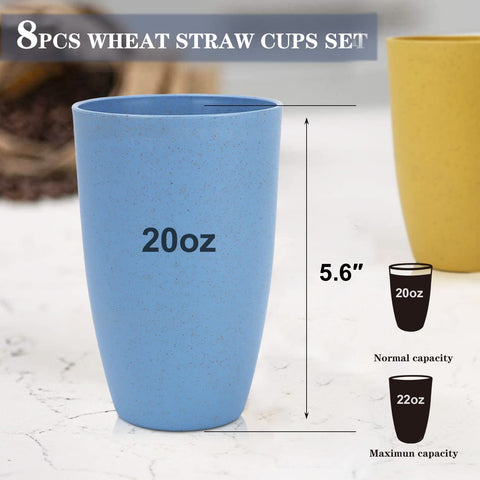 Vasos Homienly de paja de trigo en 4 colores para la mesa