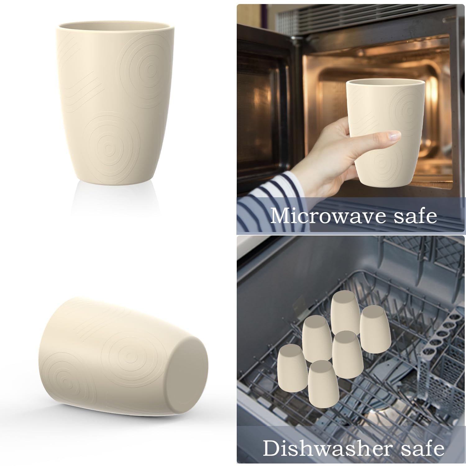 Homienly vasos trigo 12oz, apilables, ahorran espacio en la cocina.