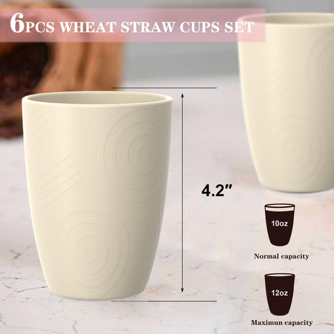 Homienly vasos de trigo 12oz, diseño ligero para manejar con facilidad.