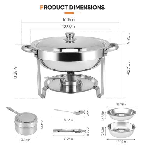 Homiesetify bandeja para alimentos de acero duradero para servicio amplio