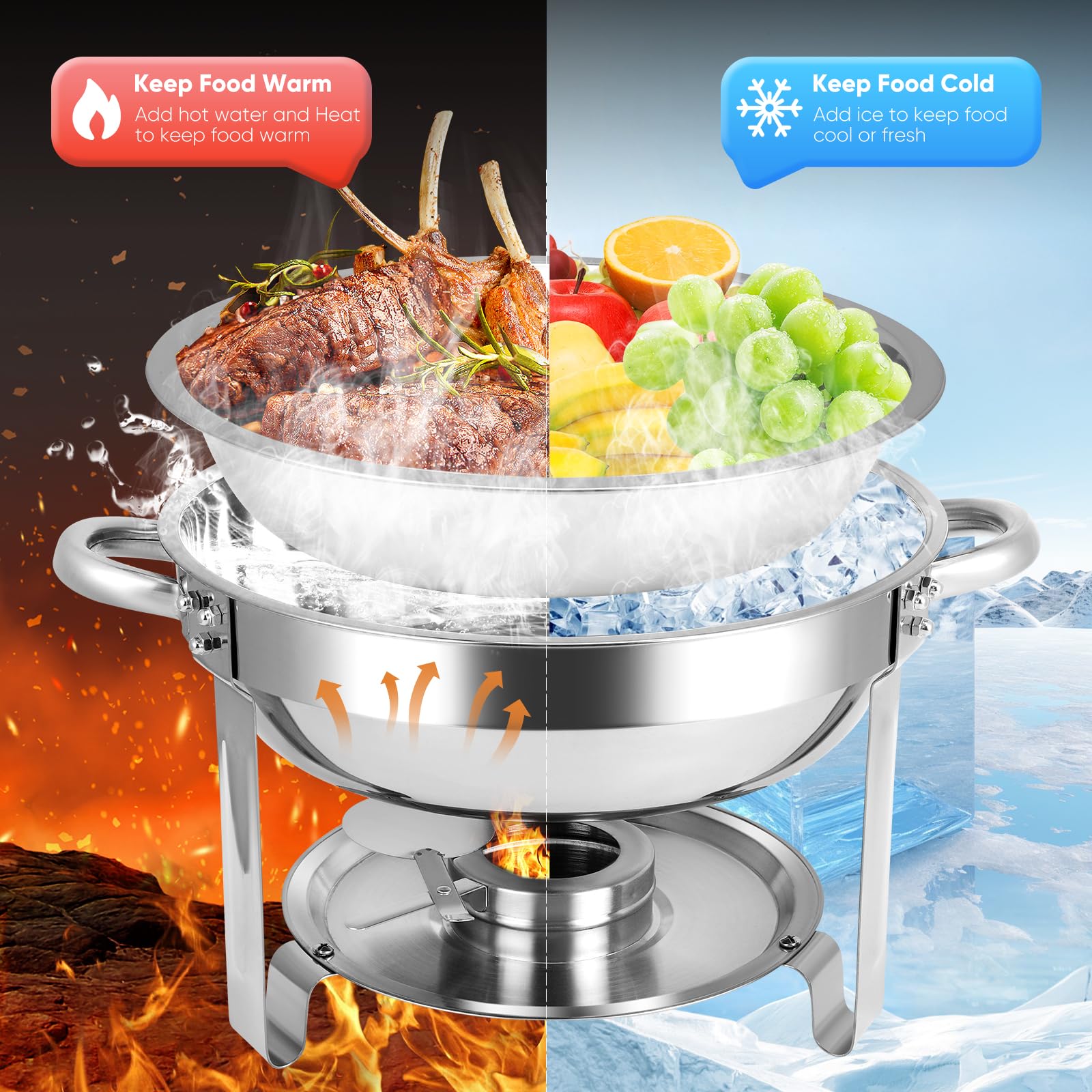 Homiesetify tapa apilable para buffet facilita almacenamiento compacto