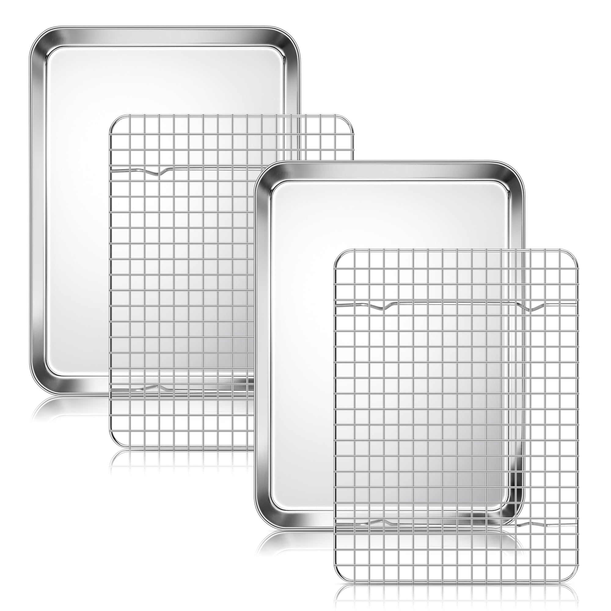 Homikit bandeja cuartilla 12-4x9-6 con rejilla para hornear uniforme y desmolde fácil