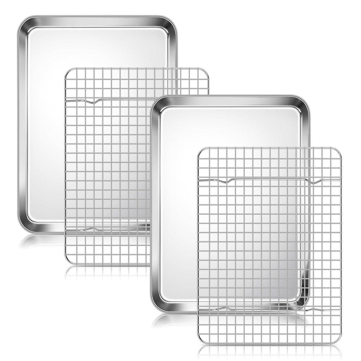 Homikit bandeja cuartilla 12-4x9-6 con rejilla para hornear uniforme y desmolde fácil