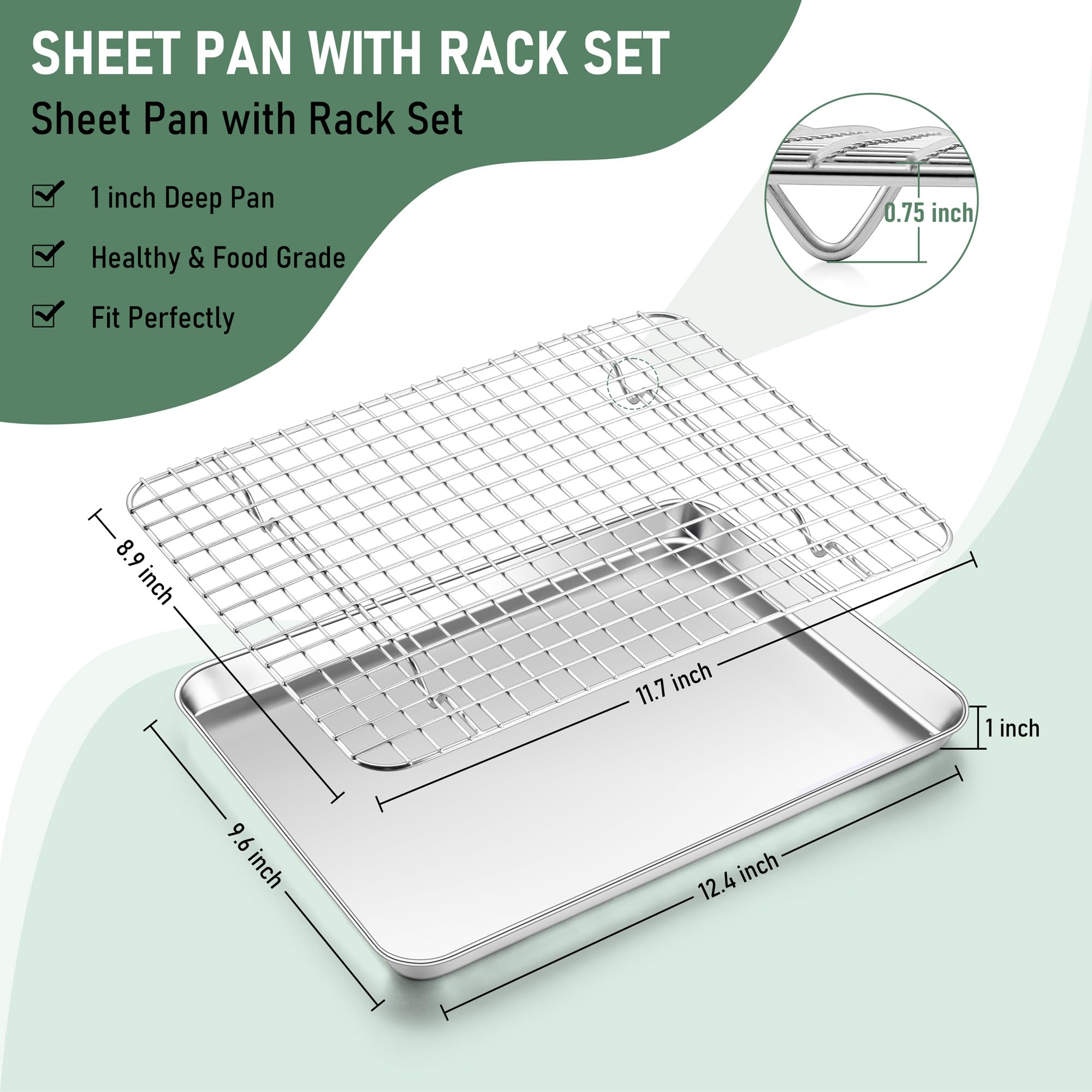 Homikit rejilla para bandeja 11-7x8-9, ideal para enfriar galletas