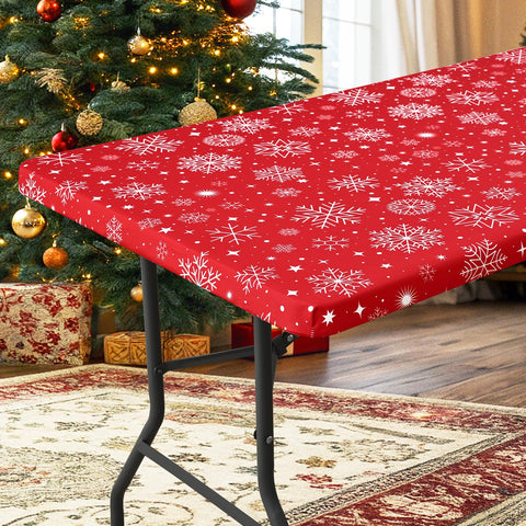 Mantel rectangular de Homing con elastico impermeable para mesa plegable de 6 pies, ideal para exterior.