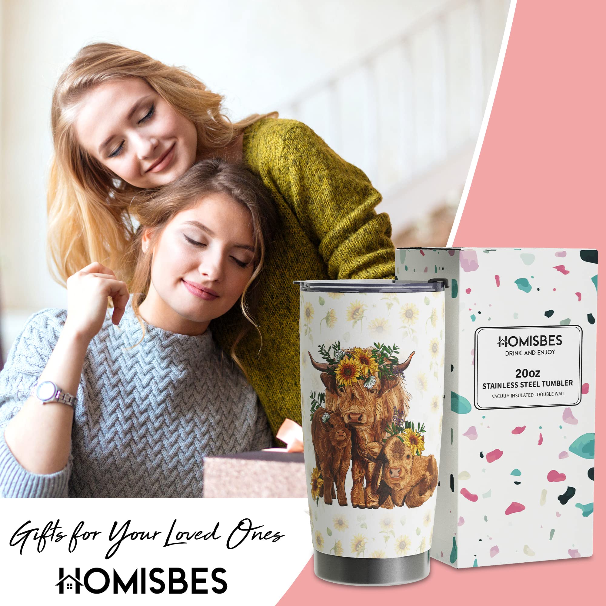 HOMISBES Highland Cow: cuerpo de acero inoxidable 18-8, duradero y sin transferencia de sabor.
