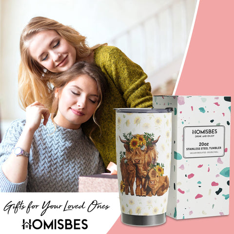 HOMISBES Highland Cow: cuerpo de acero inoxidable 18-8, duradero y sin transferencia de sabor.