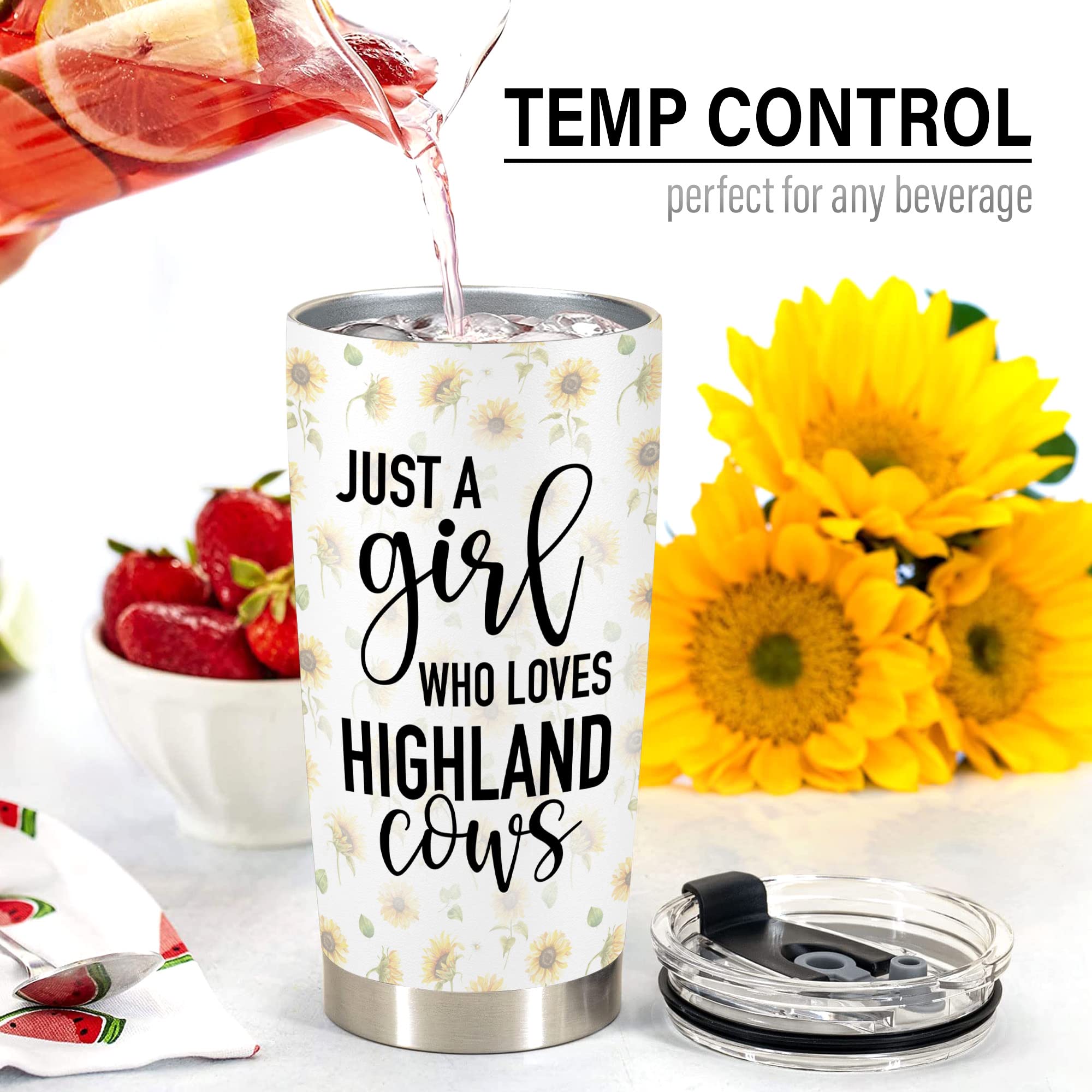 HOMISBES Highland Cow: aislamiento de doble pared para bebidas calientes y frías.