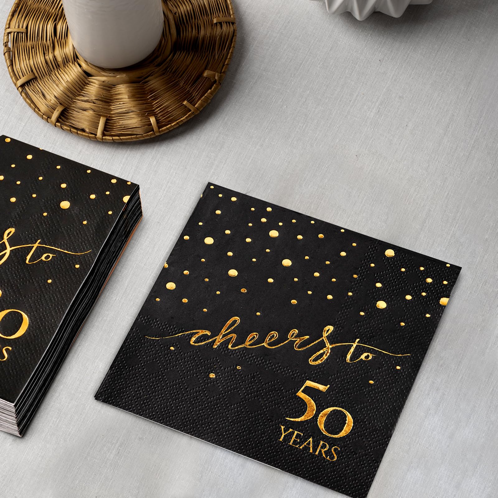 Servilletas HOMIX para celebraciones de 50 aniversario, diseño elegante
