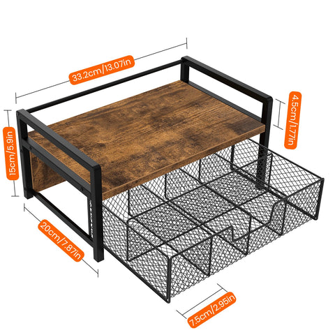 Homode Organizador de bolsitas de té, interior con compartimentos para tés diferentes.
