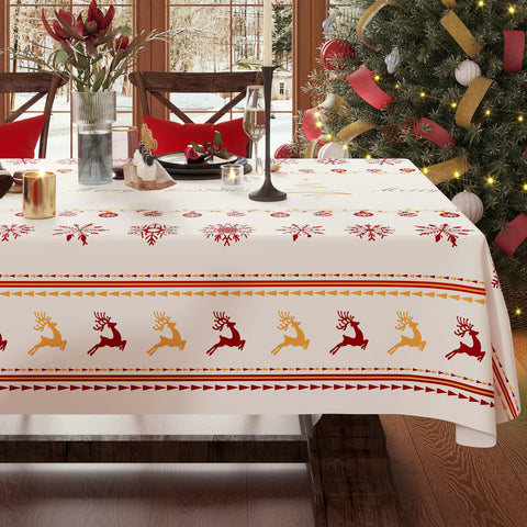 Mantel HOMOHEINI realza la decoración navideña de la mesa