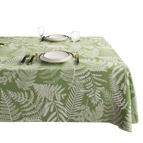 Mantel HOMOHEINI cuadrado con hojas verdes, impermeable para comedor al aire libre.