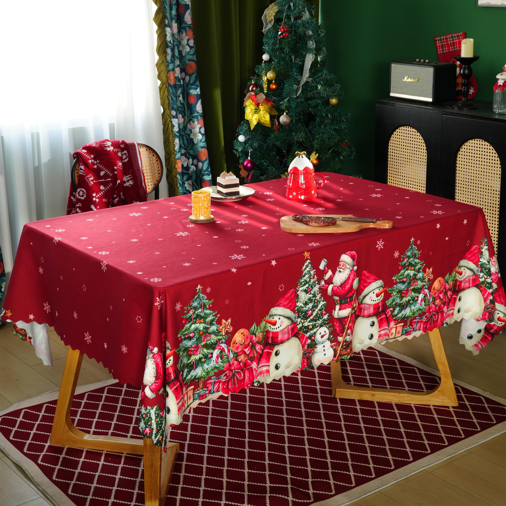 Mantel HOMOHEINI con muneco-nieve para cenas alegres