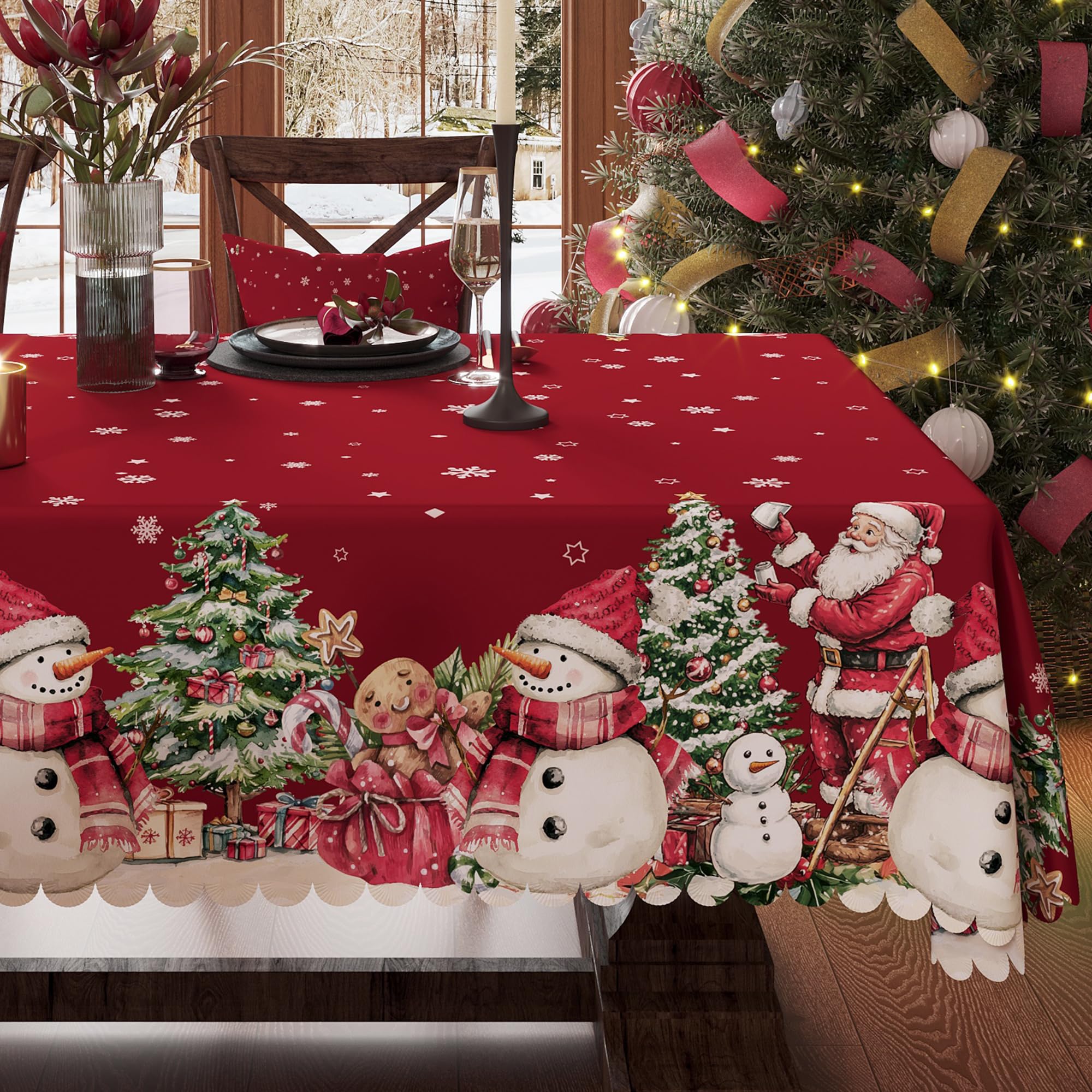 Mantel HOMOHEINI con arboles para proteger la mesa y crear ambiente festivo