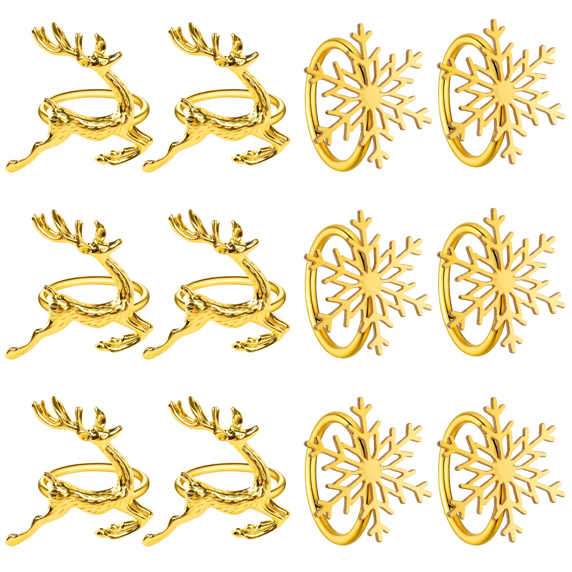Anillo de servilleta dorado de Homotte con reno para embellecer la mesa.