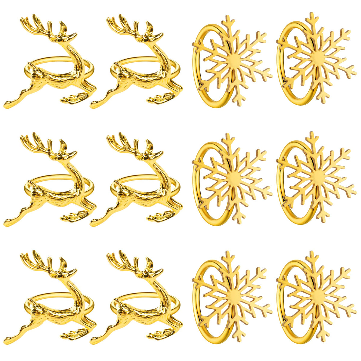 Anillo de servilleta dorado de Homotte con reno para embellecer la mesa.