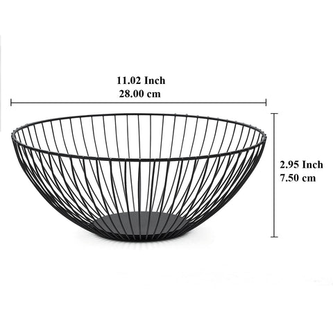 Cesta metalica HOMQUEN con diseño aireado, mantiene frutas frescas gracias a la circulación de aire.
