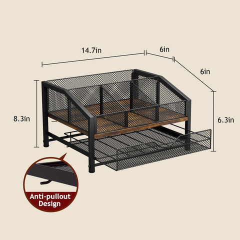 Homsorout Cajón almacén cafe y té: acceso rápido a azúcares y jarabes.