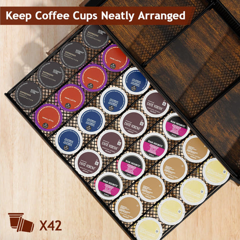 Homsorout Soporte cápsulas cafe: organiza cápsulas K-Cup de manera ordenada.