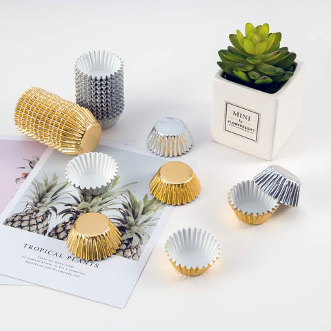Homtable cápsulas mini oro conjunto ideal para bodas y eventos.