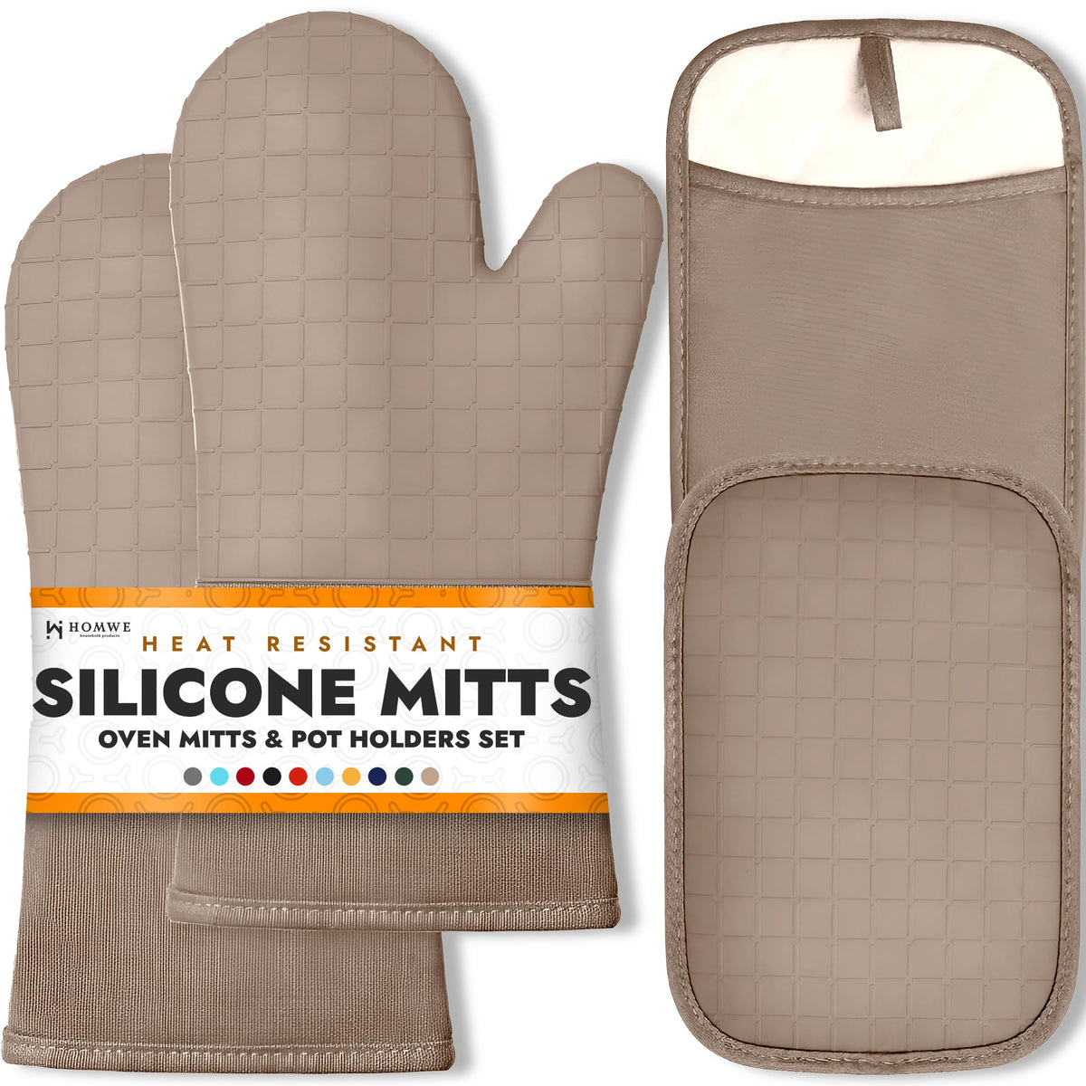 Guantes HOMWE de silicona para hornear, guantes-silicona-hornear, con agarre seguro.