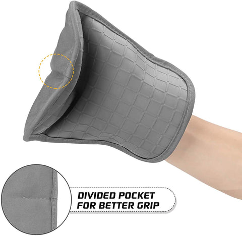HOMWE guantes de silicona negros para manipular utensilios calientes con seguridad.