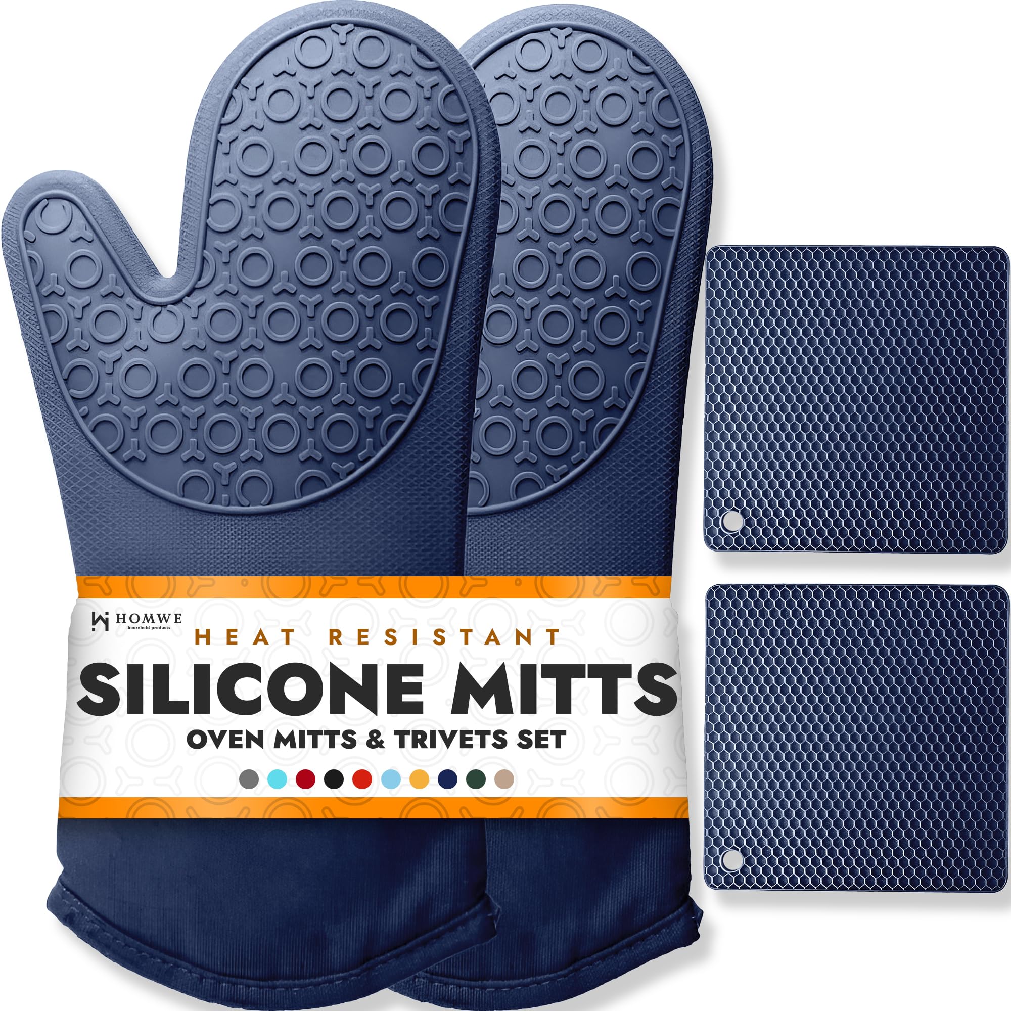 Manoplas de silicona HOMWE ofrecen alta protección para cocinar sin quemaduras.