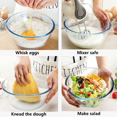 Homwin diseño ergonómico cuencos de vidrio para un agarre cómodo