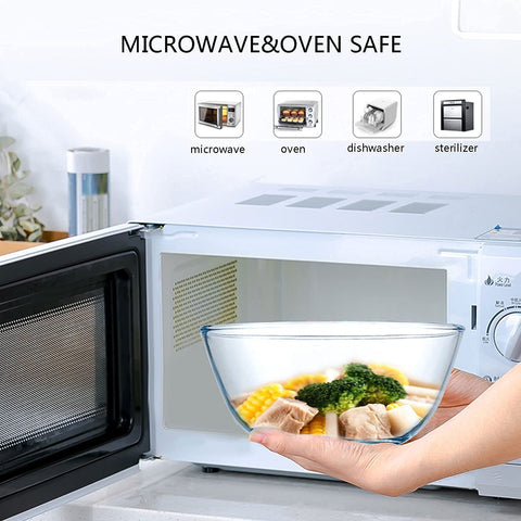 Homwin cuenco de vidrio apto microondas para calentar rápida