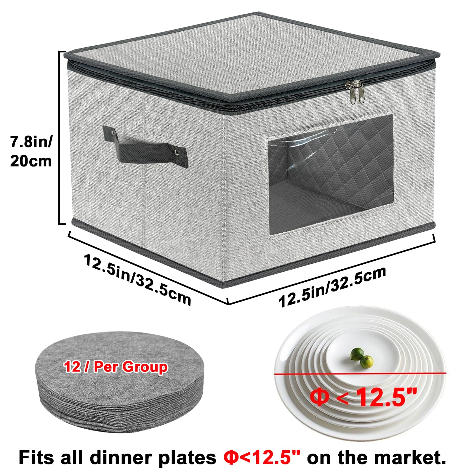 Homyfort dimensiones 12,8 x 12,8 x 7,8 pulgadas para 24 platos.