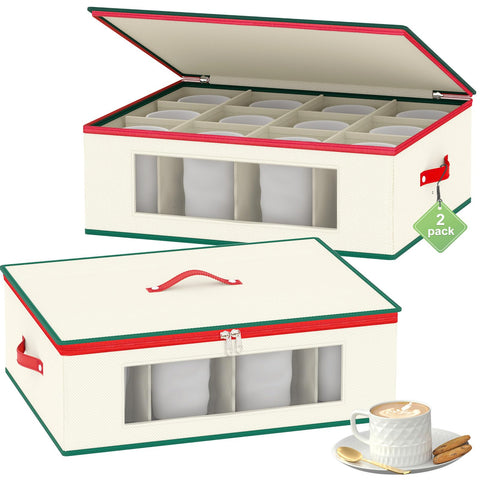 Homyfort organizador de tazas con divisores para 24 piezas, práctico y ordenado