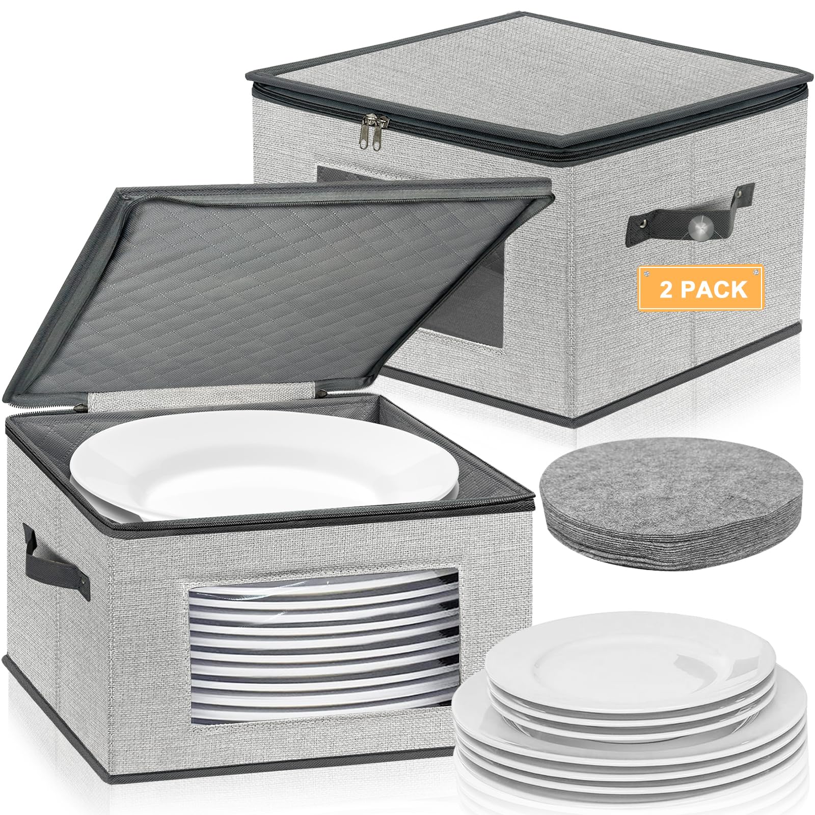 Homyfort plato de 12 pulgadas en caja resistente para mudanza.