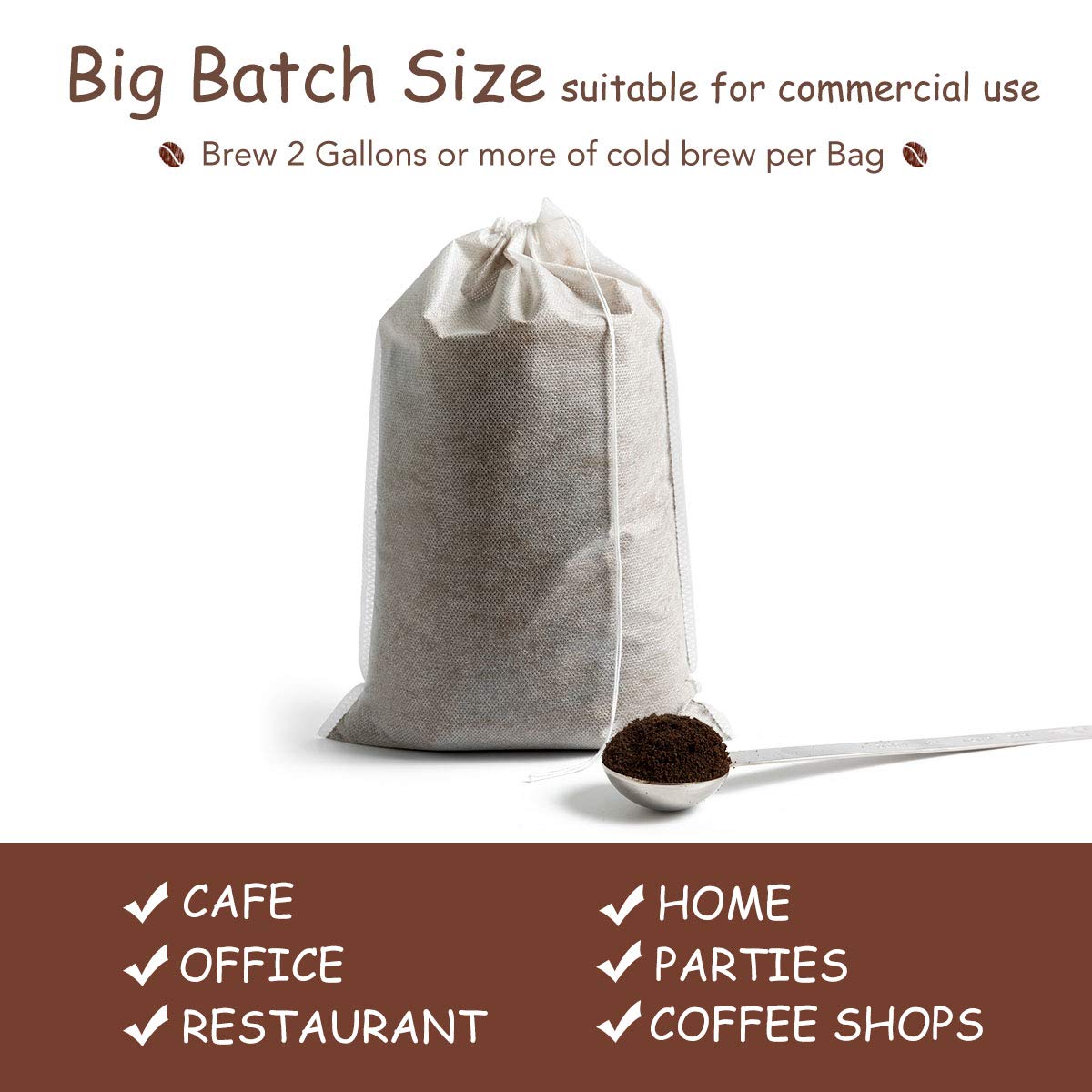 Bolsas filtrado café frío HOMYHEE, desechables y fáciles de usar.
