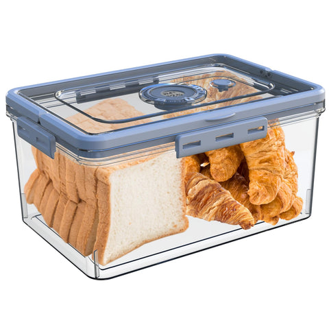 Honbuty caja pan con higrometro digital, ideal para monitorear humedad y conservar pan casero.
