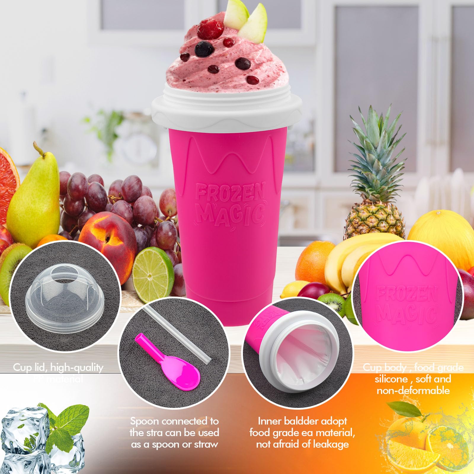 Honbuty Taza para granizados, doble capa para mezclas perfectas.