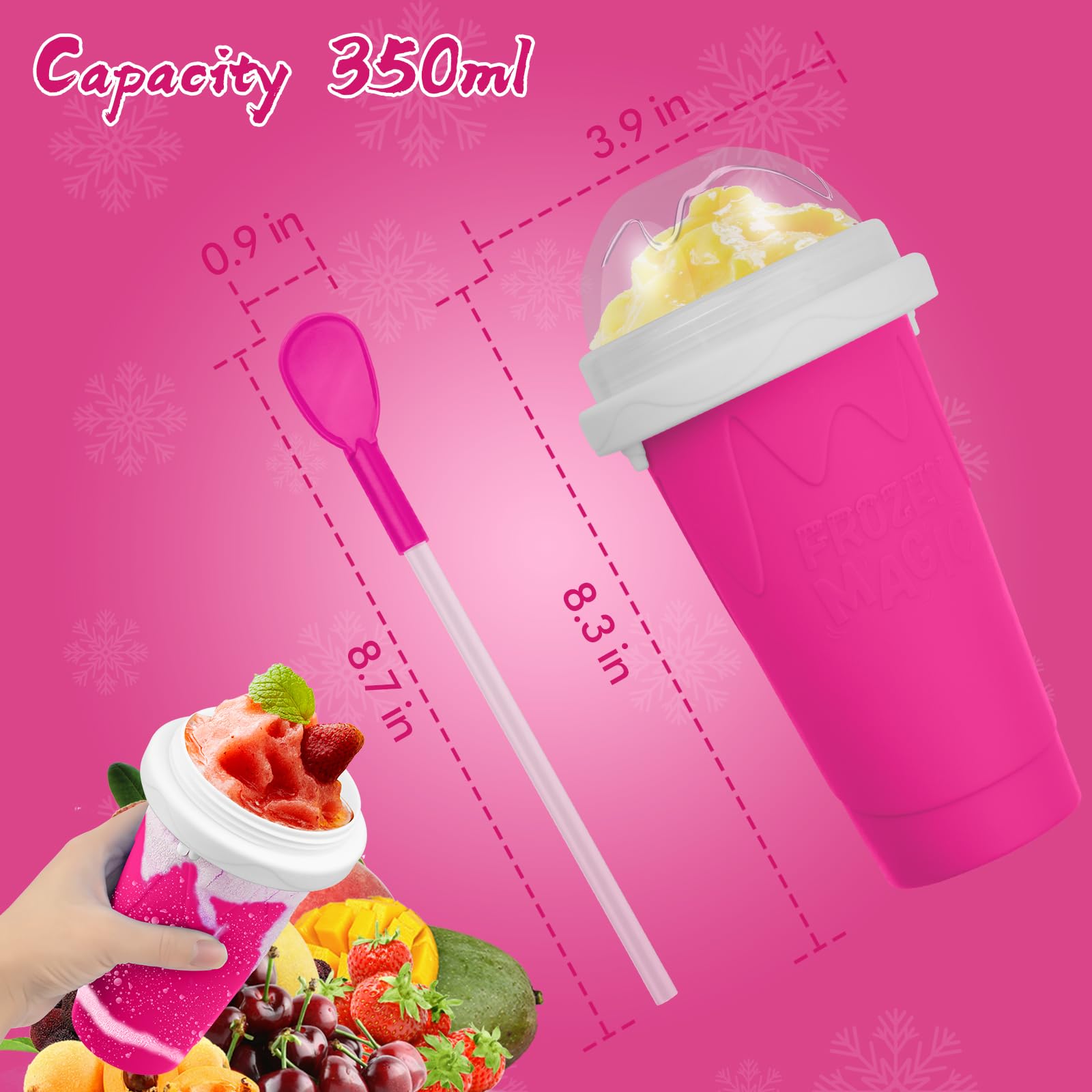 Honbuty Taza para granizados, silicona de grado alimentario segura para la familia.