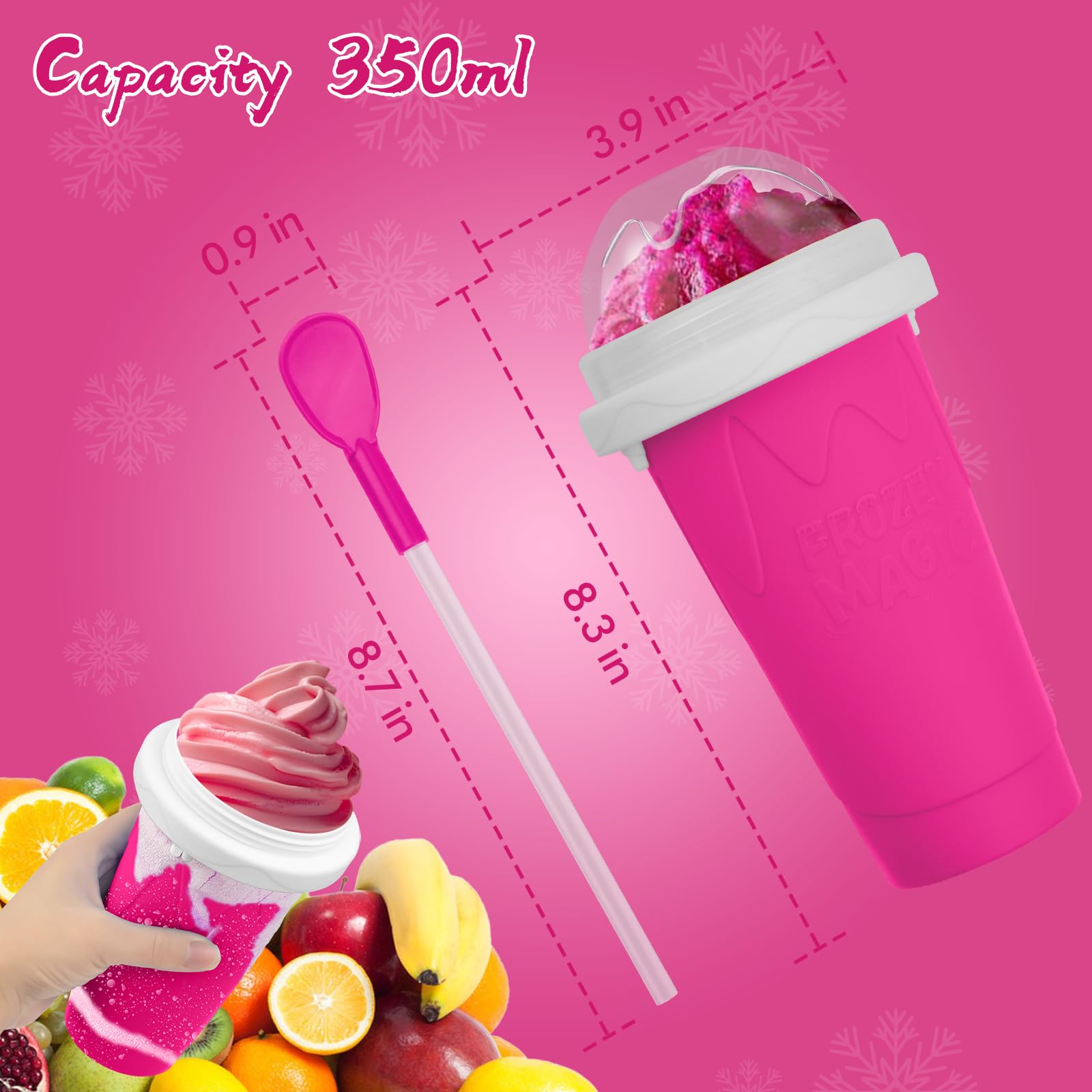 Honbuty Slushie Maker con diseño 2 en 1 cuchara y pajita