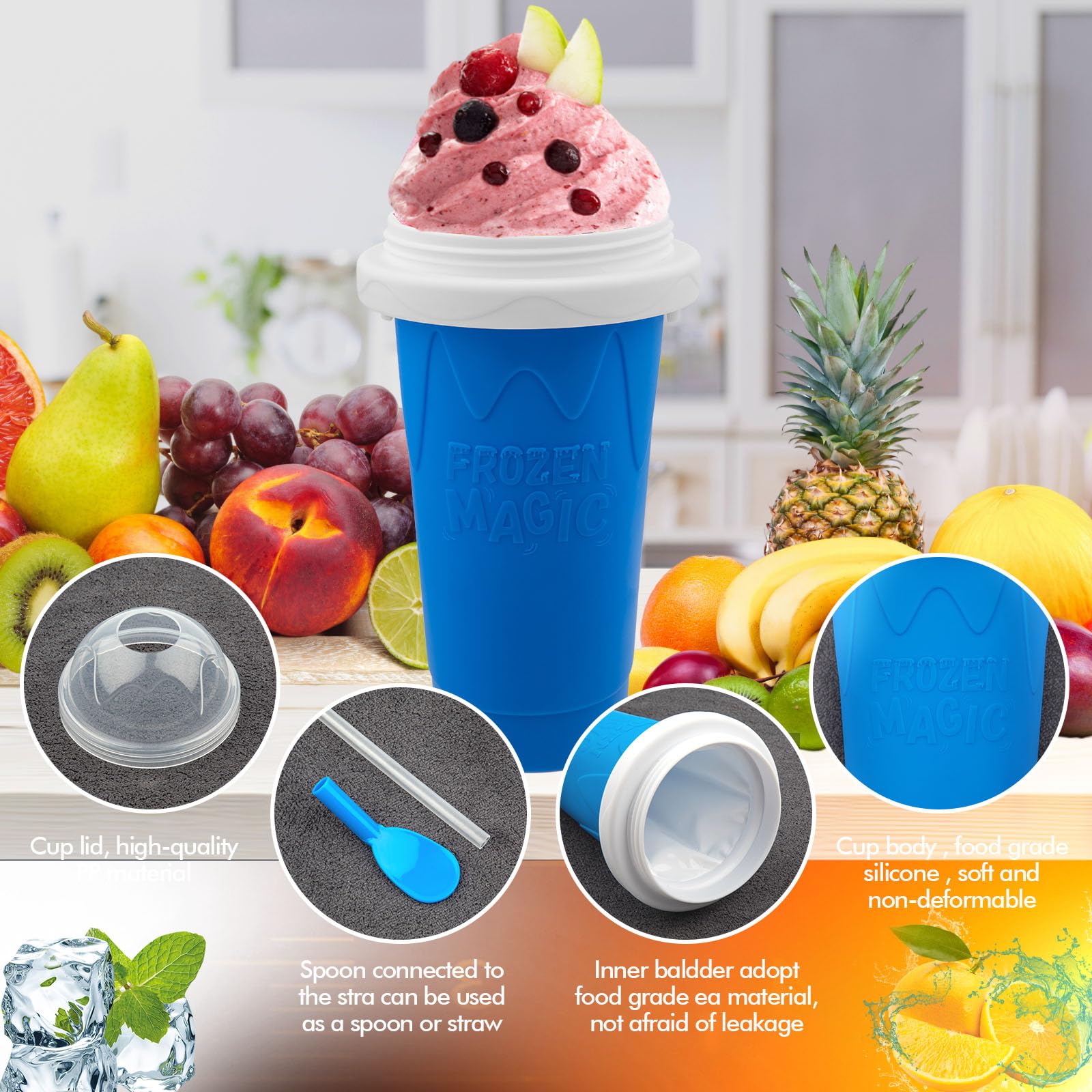 Honbuty Taza granizado con capa preservadora mantiene frescos jugos