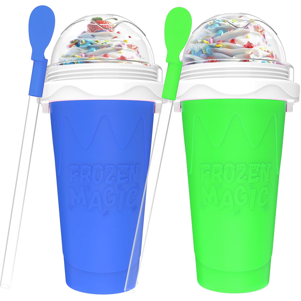 Honbuty, vaso para bebidas congeladas de doble capa, vista frontal, ideal para batidos caseros.