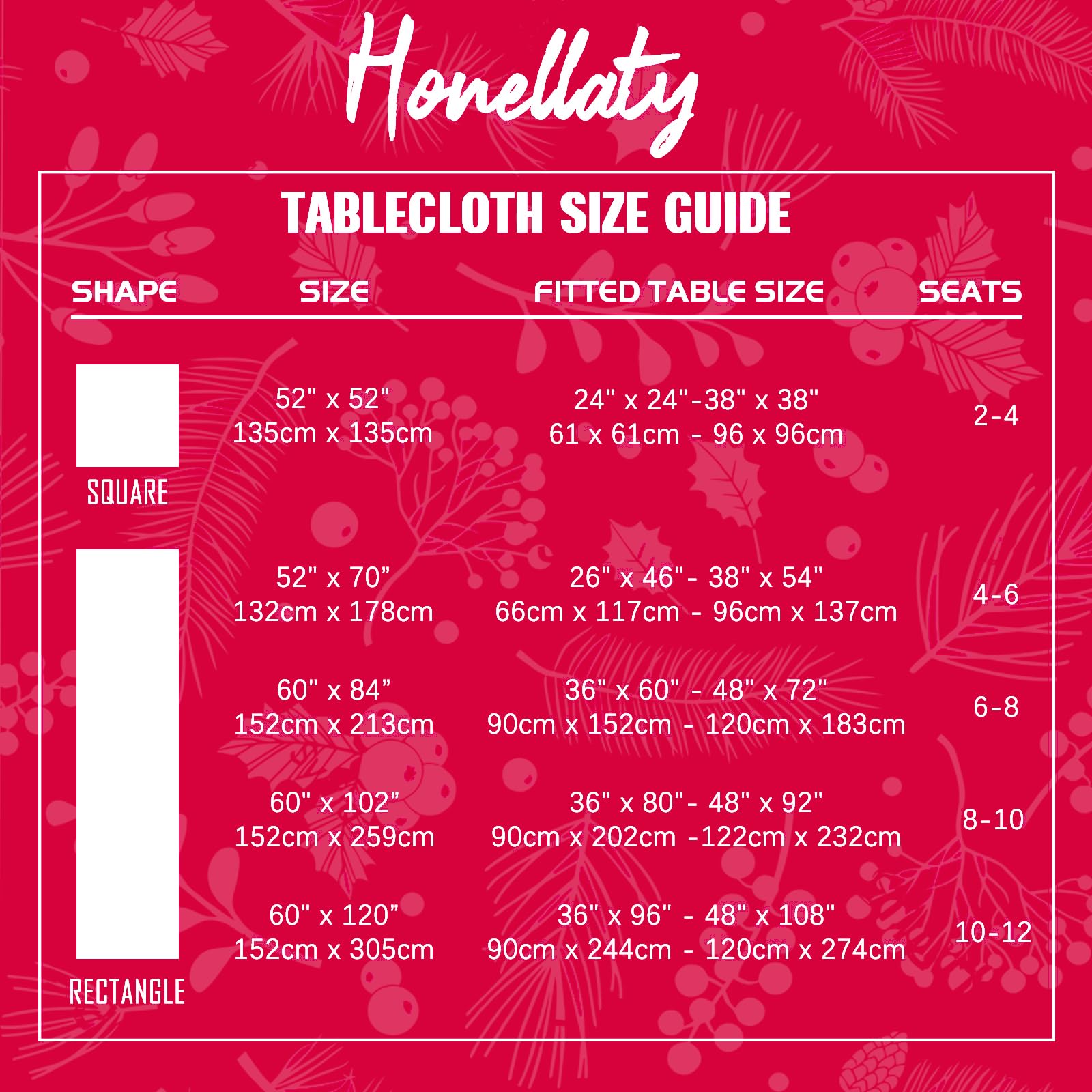 Mantel Honellaty ideal para reuniones navideñas en interiores.