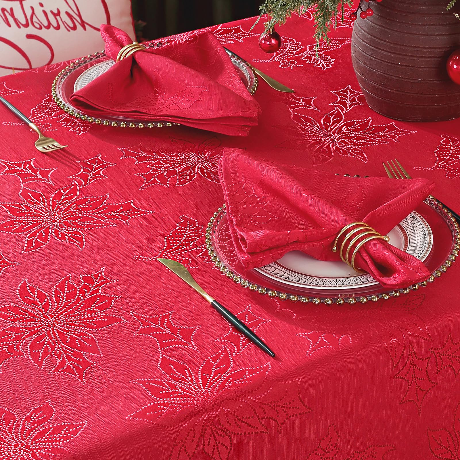 Honellaty mantel de poliester lavable fácil de limpiar tras eventos.