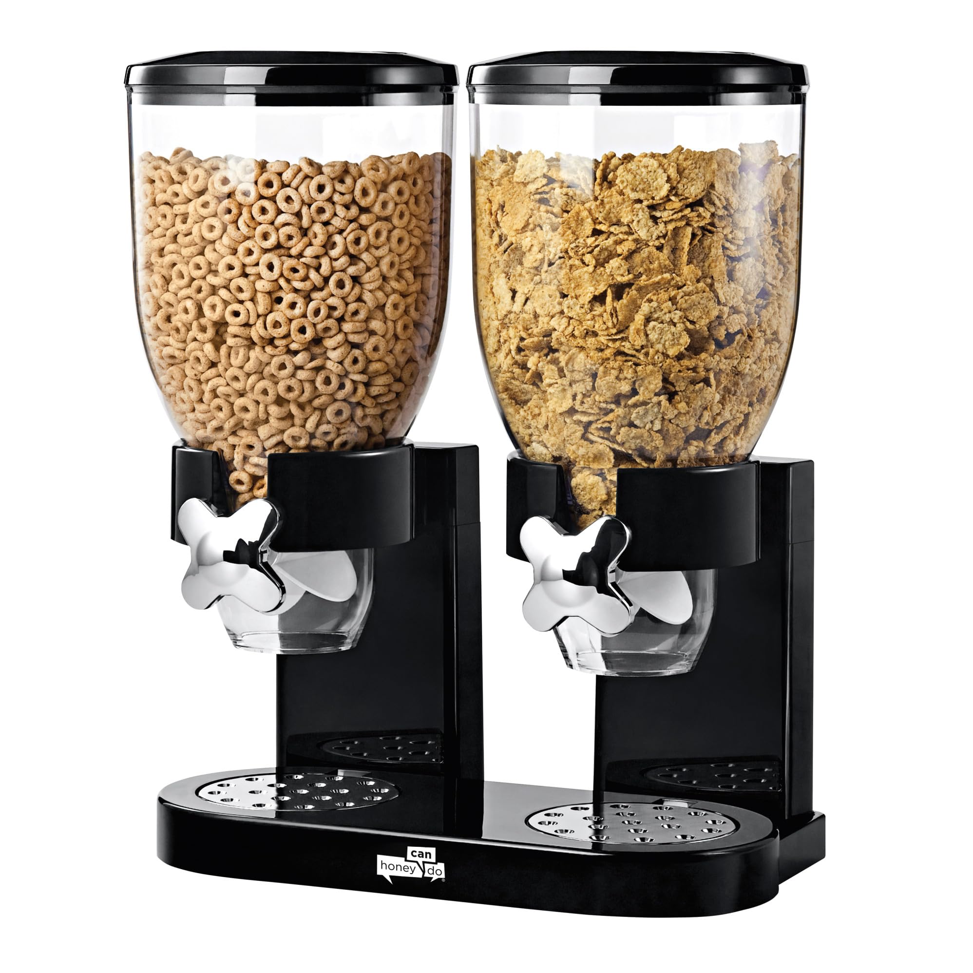 Honey-Can-Do Zevro soporta cereal, granola y frutos secos con porciones controladas.