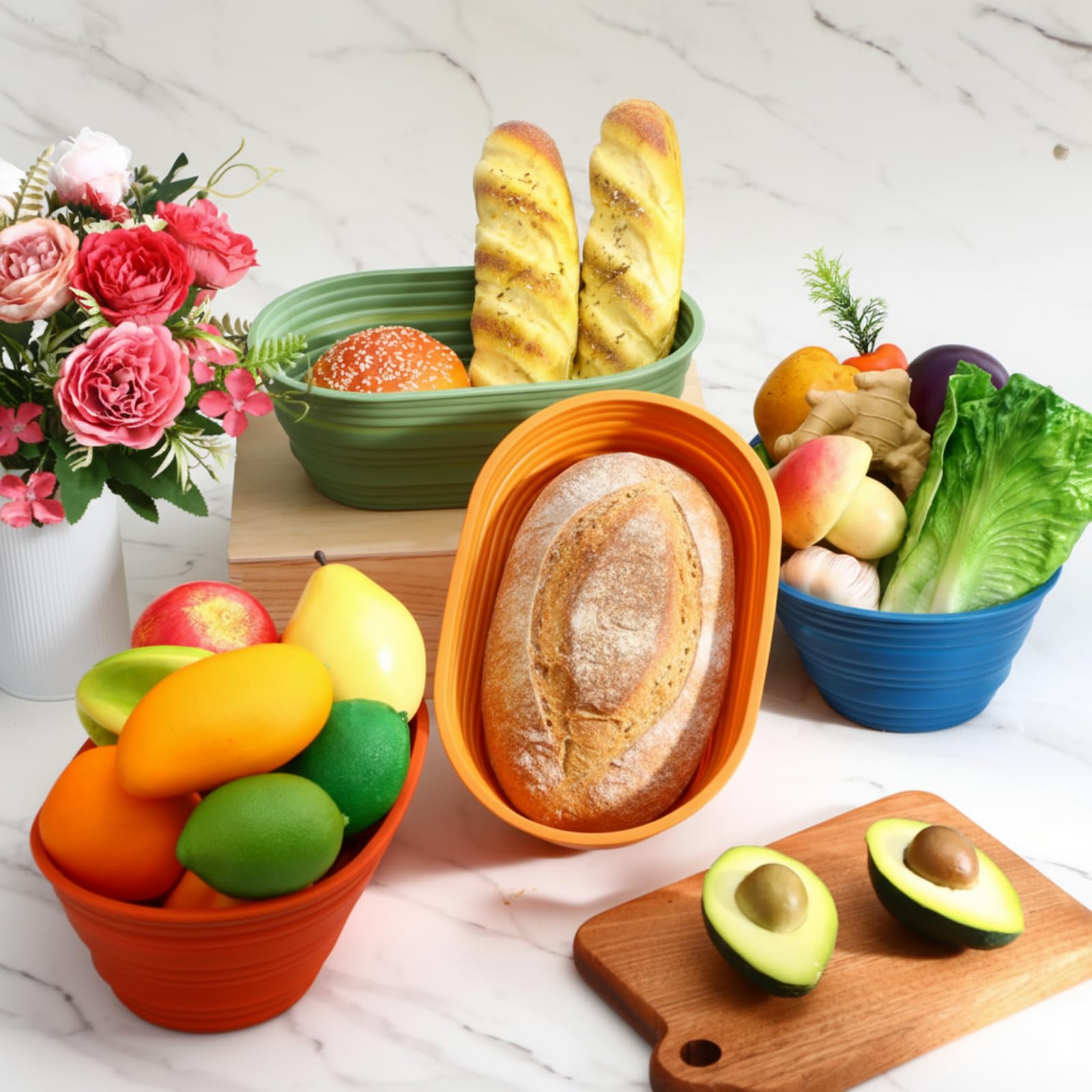 Honeydak banneton silicona apilable para almacenamiento compacto