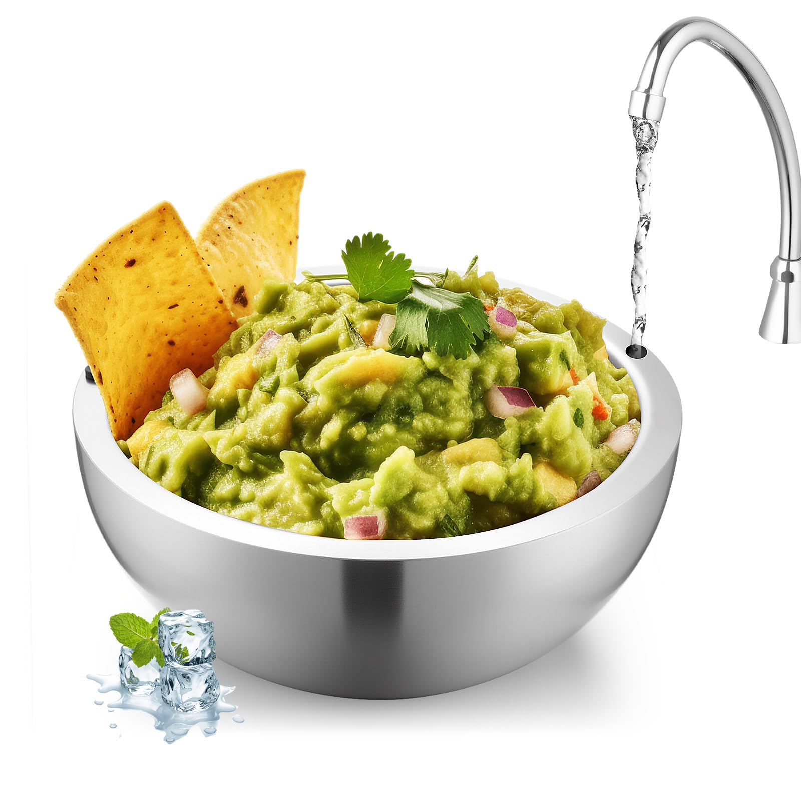 Honeydak bol dip chiller de acero, ideal para servir salsas frías y dips