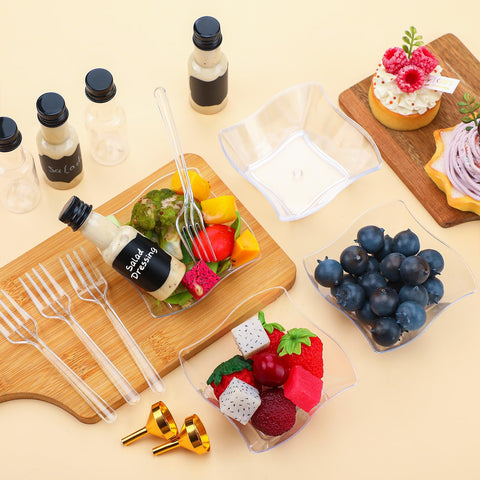 Honeydak botellas mini para aderezo de 1 oz, perfectas para porciones individuales.