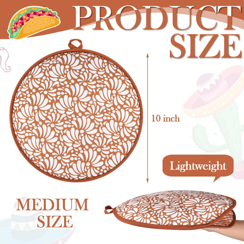 Honeydak calentador de tortillas Talavera, diseño doble cara, embellece la mesa y conserva el calor.