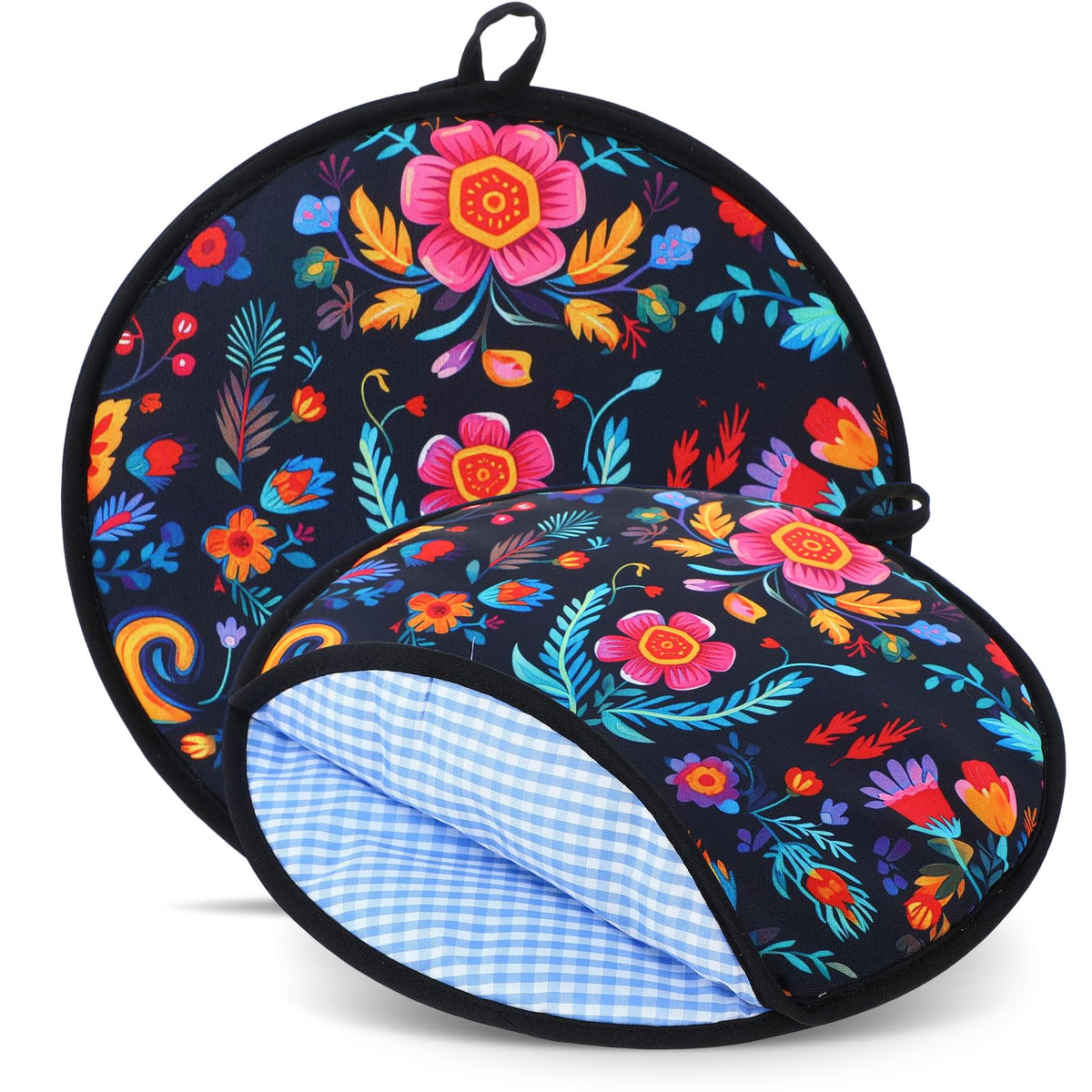Honeydak calentador de tortillas con diseño floral mexicano, mantiene las tortillas cálidas al servir.